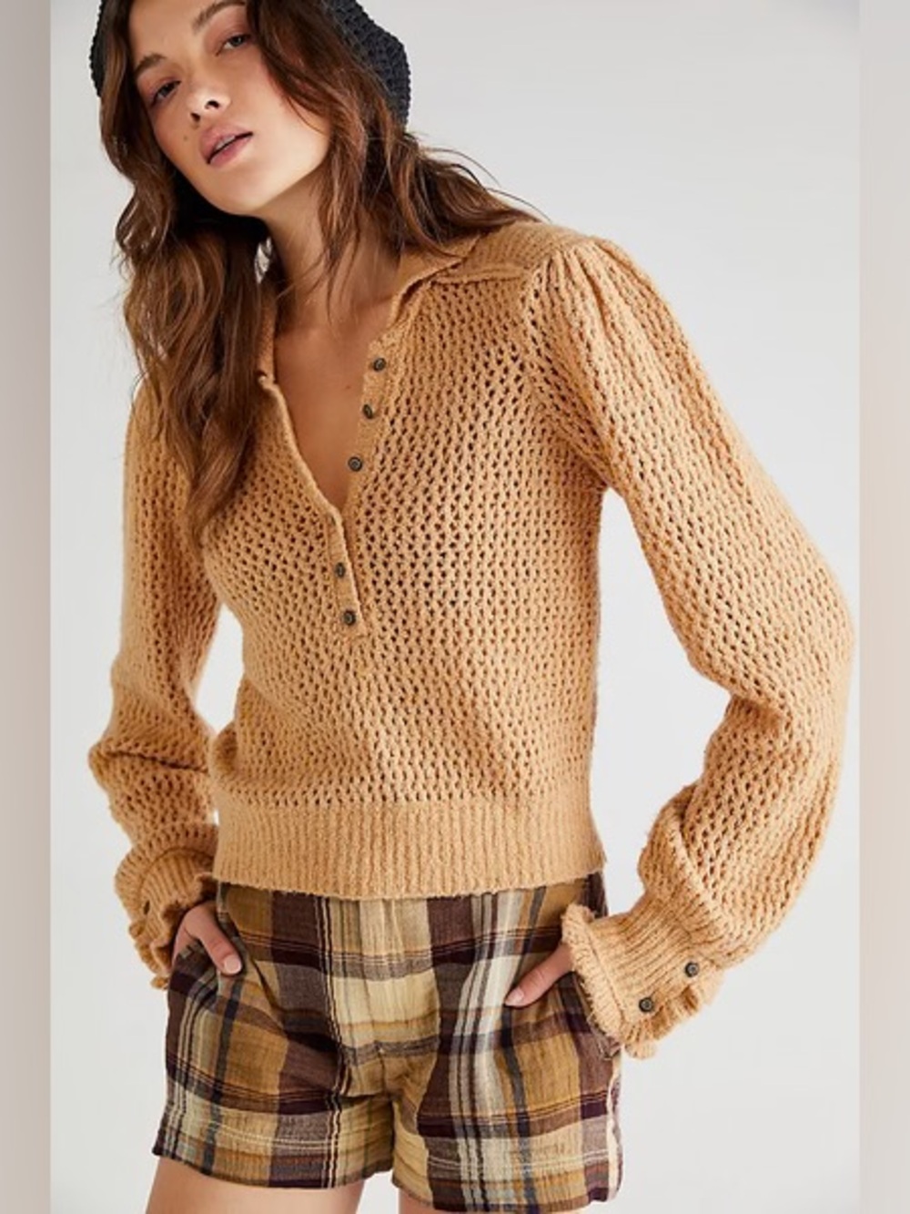 Free People We the Free Snow Drift Tan Pullover Sweater M